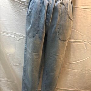 Casual Blue High-Rise Denim Trousers